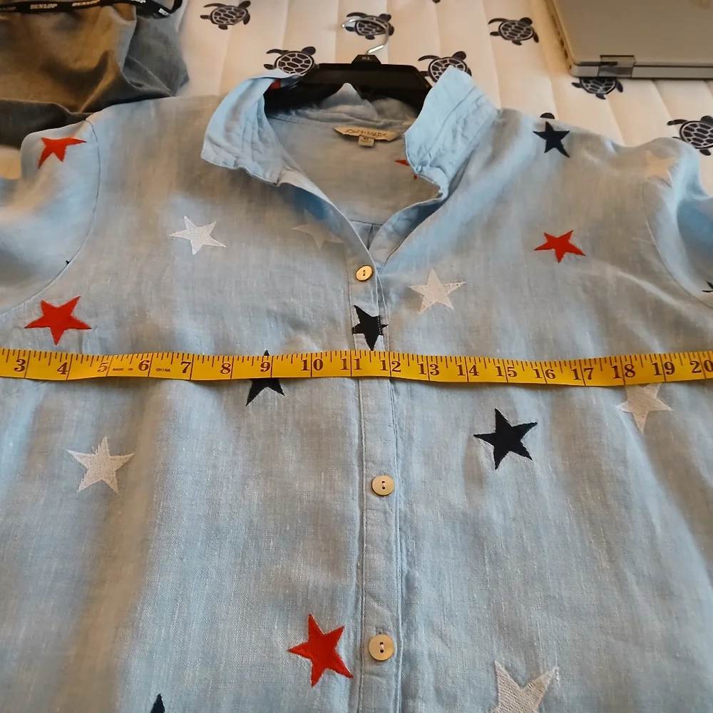 John Mark Light Blue Star Button Down Shirt - Picture 10 of 13